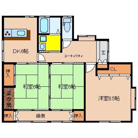 佐土原貸家(上田島)の物件間取画像